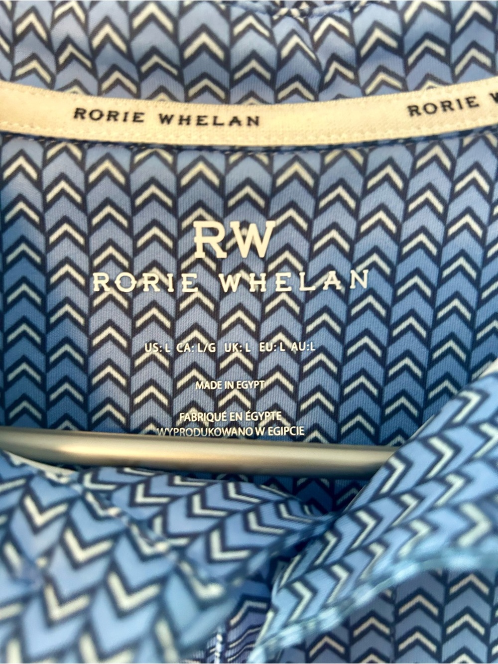 Rorie Whelan Men’s Blue Chevron-Pattern Button Down Shirt 2 shirts new with tags